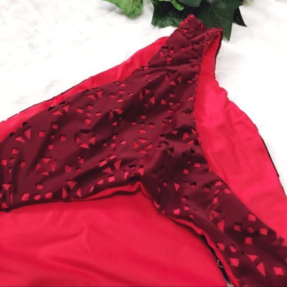 LOFT Red Beach Perforated Hipster Bikini Bottom - Picture 6 of 8